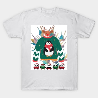 Reindeer wearing Christmas costume T-Shirt